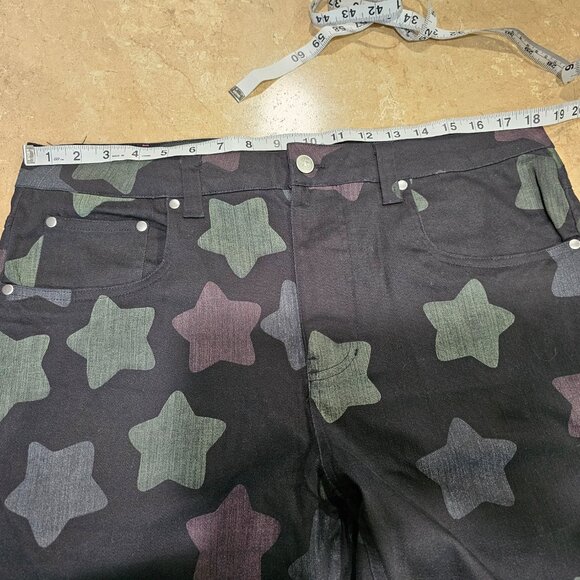 Men's Salem7 Glow In the Dark Star Black Jeans Actual Size 37 Waist 31" Inseam - Picture 3 of 8